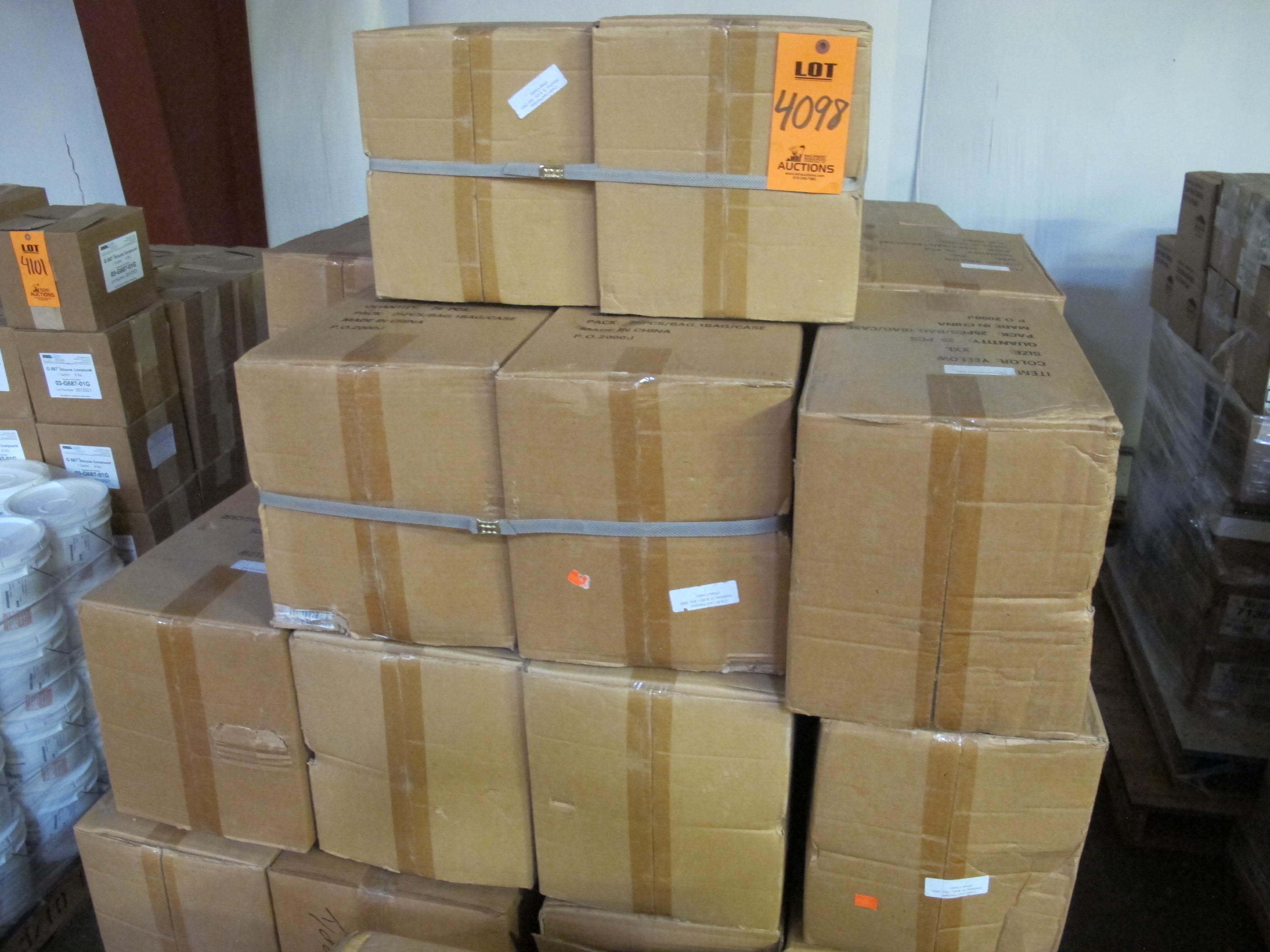 (825) COVERALLS, EXTRA LARGE SIZE, BREATHABLE, DISPOSABLE KIND, POLYPROPYLENE, 2-OUNCE, INCINERABLE PAPER MATERIAL, YELLOW COLOR. LOADING & HANDLING FEE $30-4098